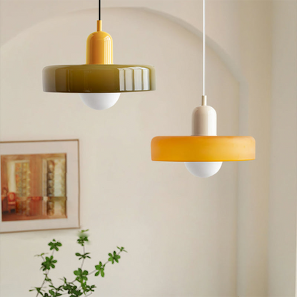 Luccon Vintage Style Glass Shade Pendant Light