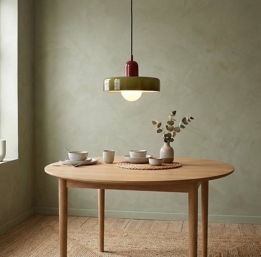 Luccon Vintage Style Glass Shade Pendant Light