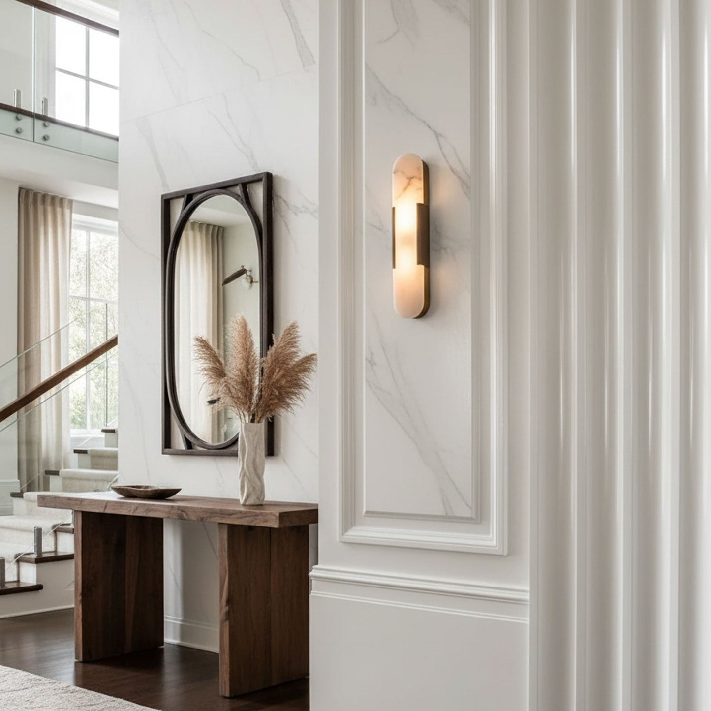 Luxury Alabaster Flute Sconce