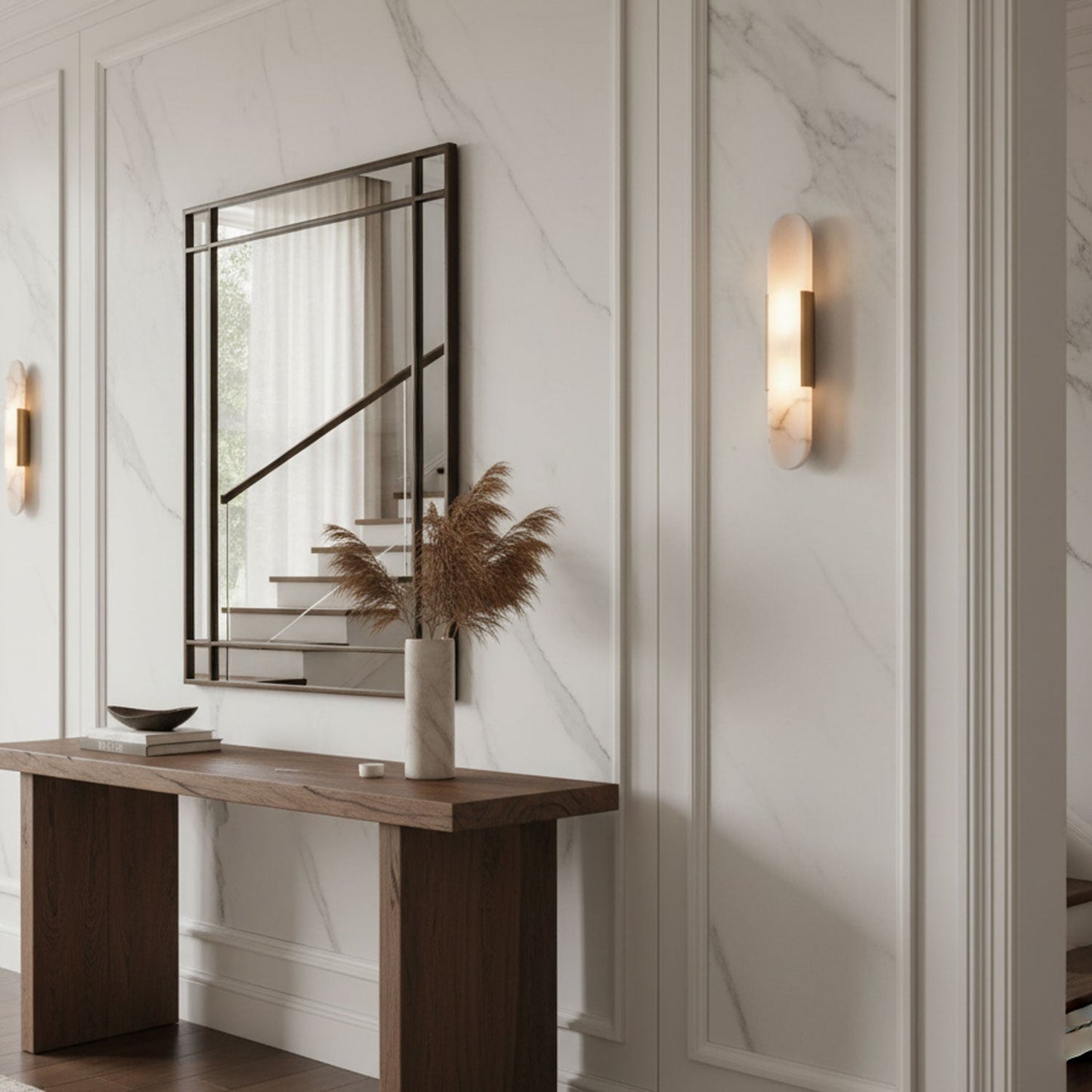 Luxury Alabaster Flute Sconce
