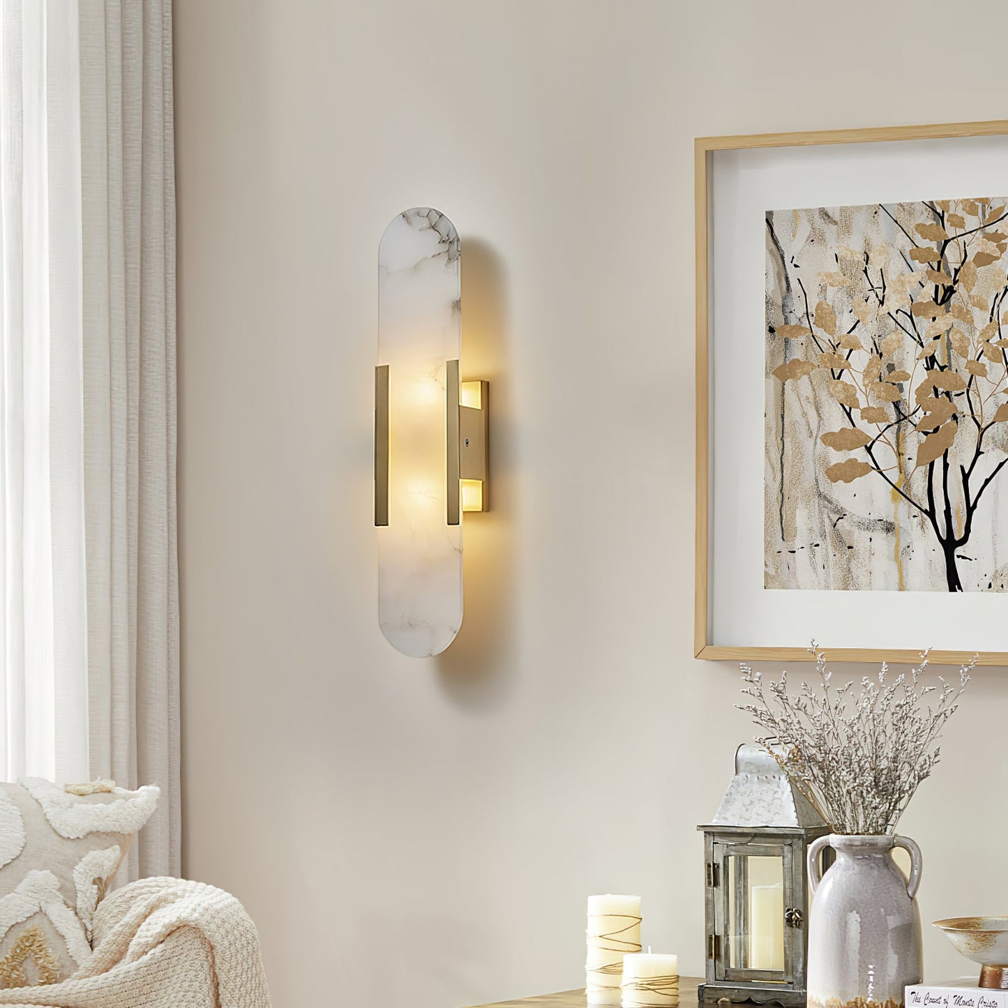 Luxury Alabaster Flute Sconce