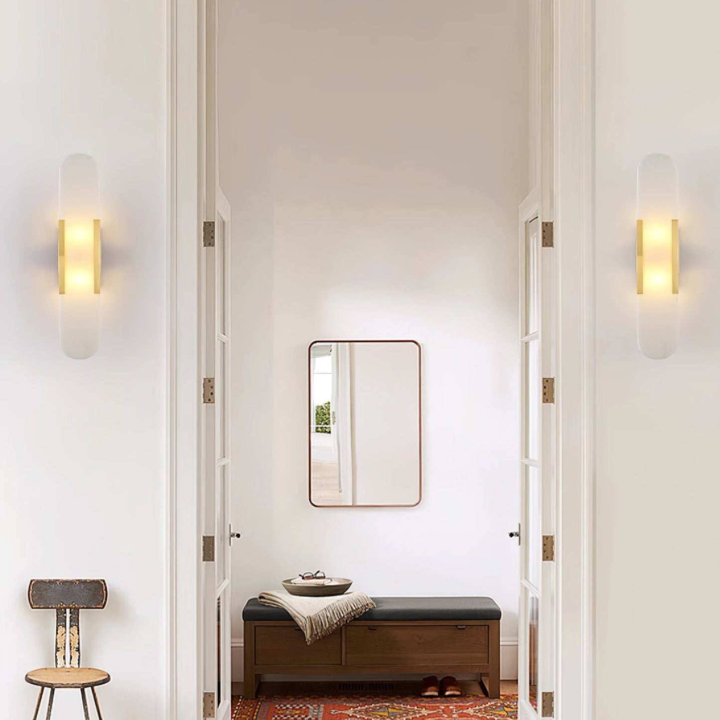Luxury Alabaster Flute Sconce