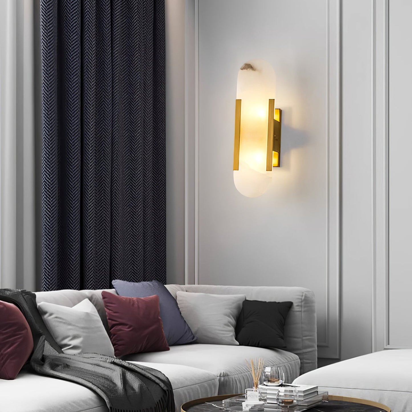 Luxury Alabaster Flute Sconce