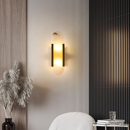 Luxury Alabaster Flute Sconce