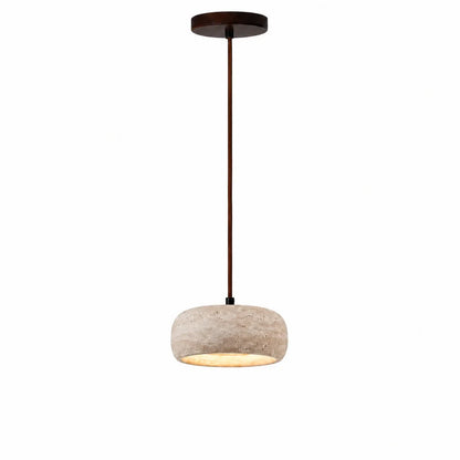 Kairi Natural Travertine Stone Vintage Cream Pendant Light 9