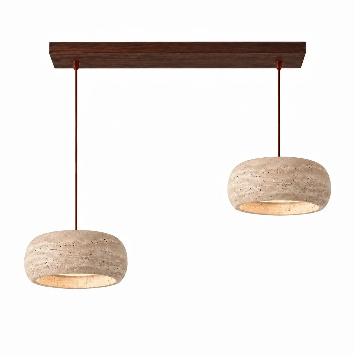 Kairi Natural Travertine Stone Vintage Cream Pendant Light 12