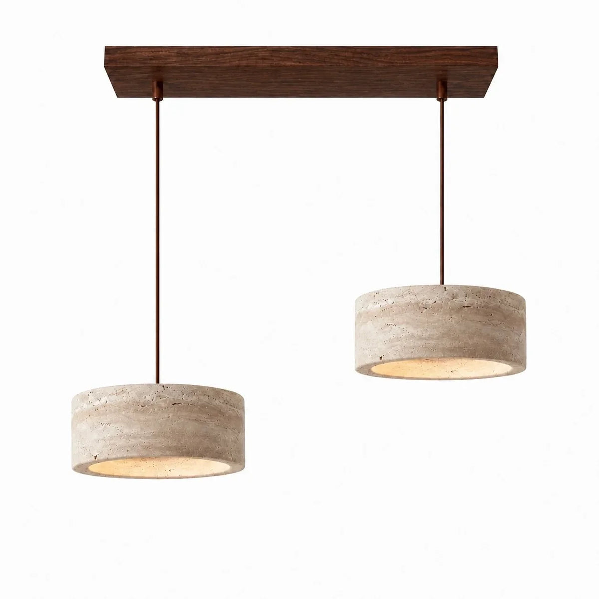Kairi Natural Travertine Stone Vintage Cream Pendant Light 14