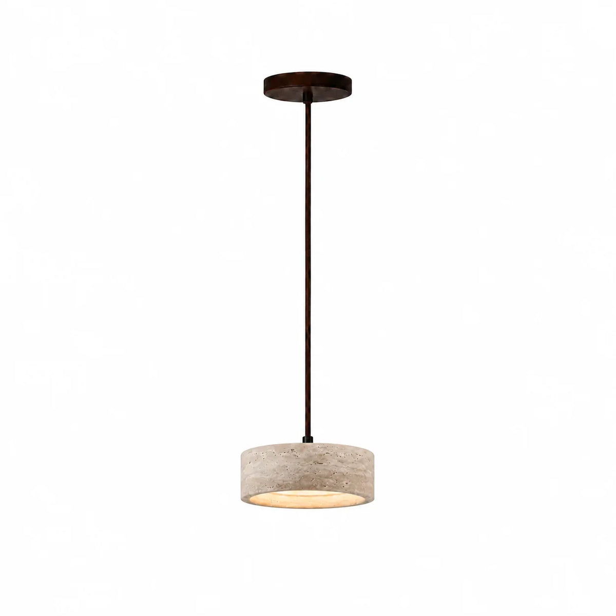 Kairi Natural Travertine Stone Vintage Cream Pendant Light 15