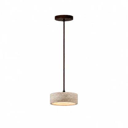 Kairi Natural Travertine Stone Vintage Cream Pendant Light 15