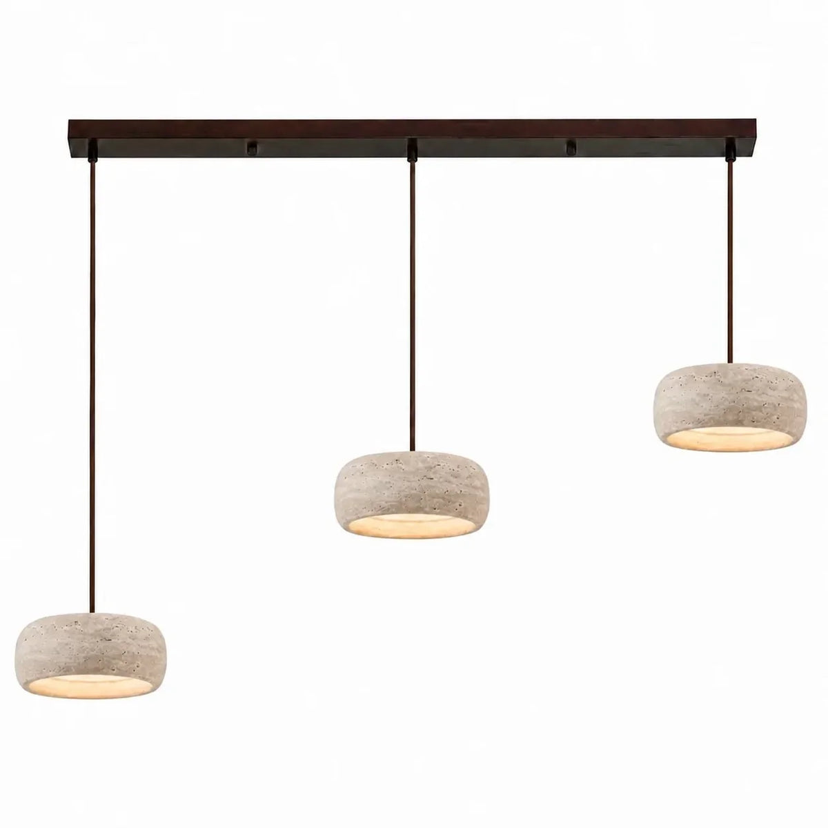 Kairi Natural Travertine Stone Vintage Cream Pendant Light 17