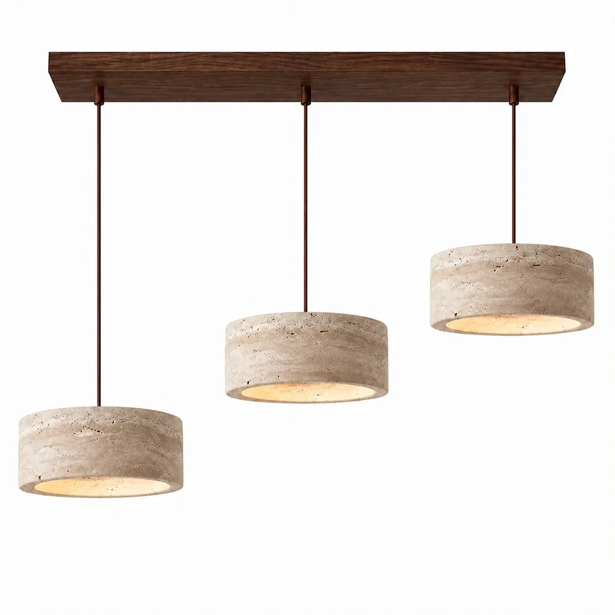Kairi Natural Travertine Stone Vintage Cream Pendant Light 18