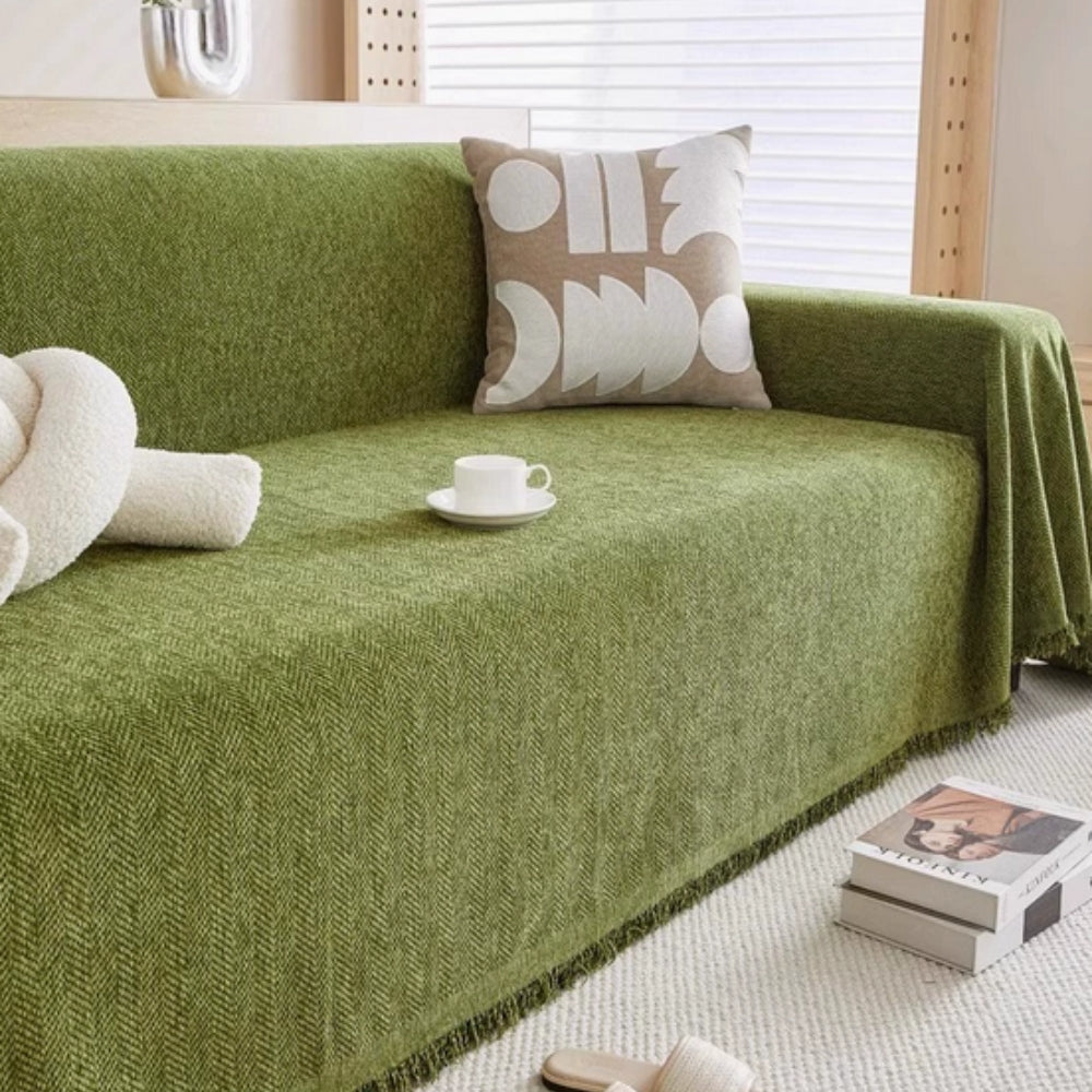 Minimalist Chenille Sofa Cover - Water Resistant