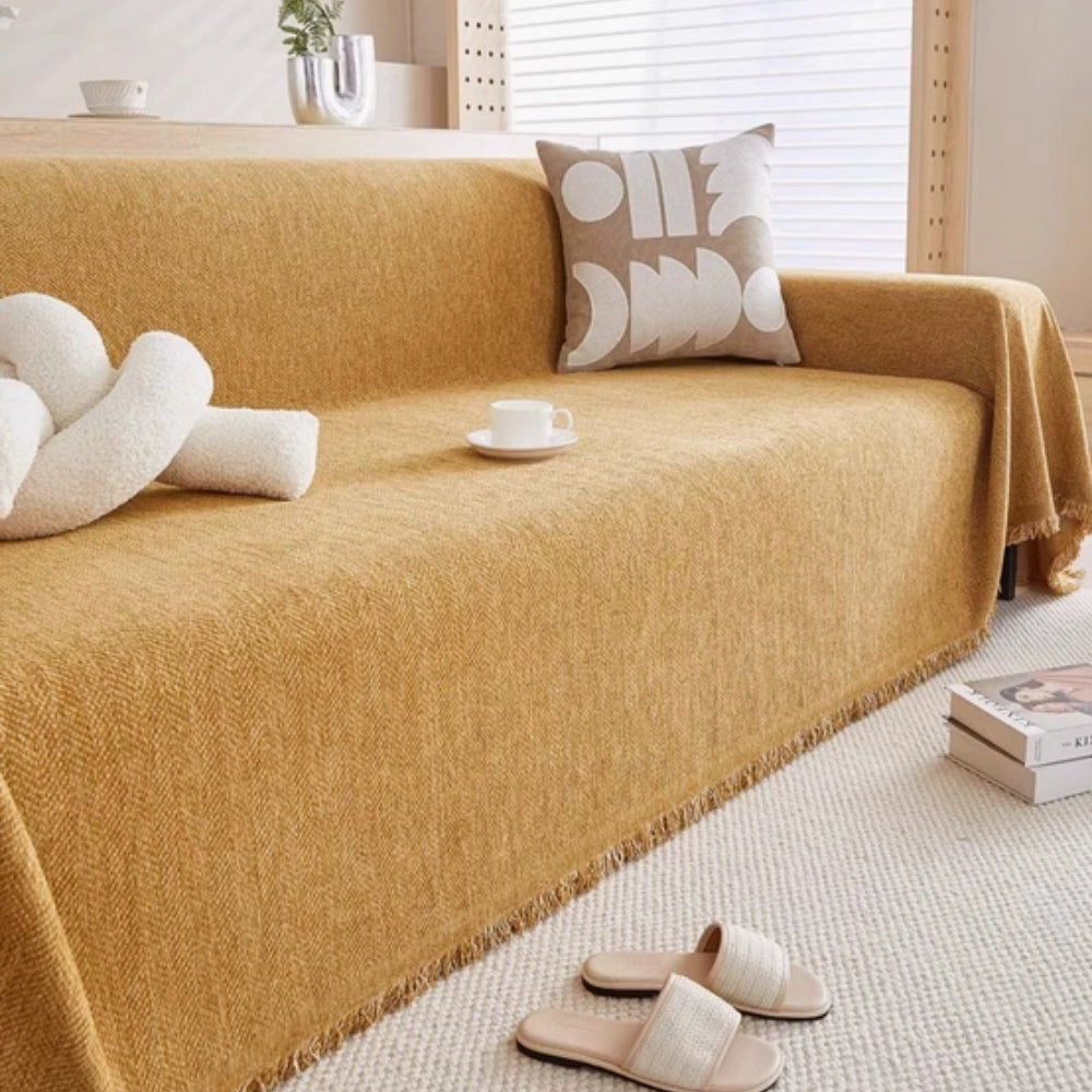 Minimalist Chenille Sofa Cover - Water Resistant