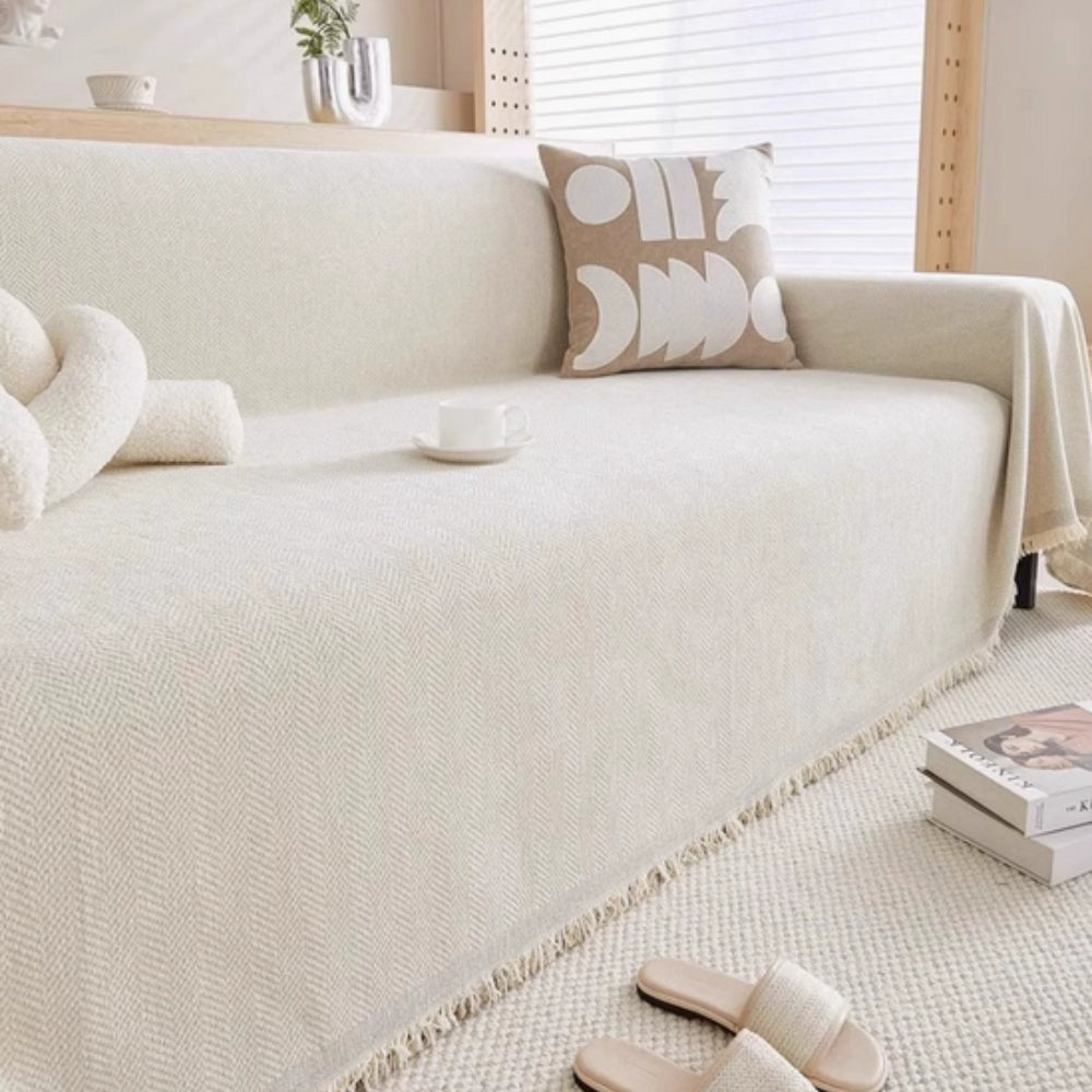 Minimalist Chenille Sofa Cover - Water Resistant
