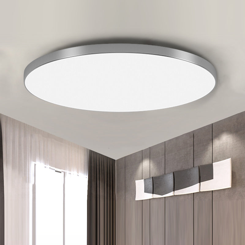 Minimalist Round LED Ceiling Light Flush Mount White Fixture