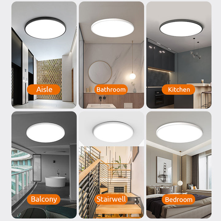 Minimalist Round LED Ceiling Light Flush Mount White Fixture