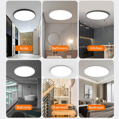 Minimalist Round LED Ceiling Light Flush Mount White Fixture