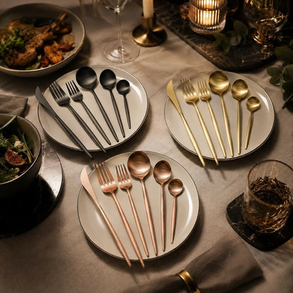 Elara Haus Minimalist Cutlery Set - 30-Piece Stainless Steel Utensils 8