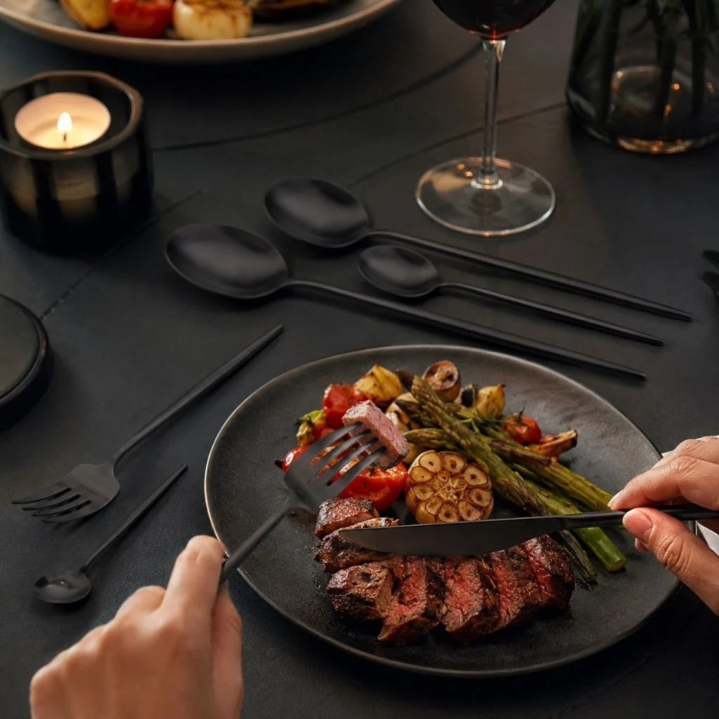 Elara Haus Minimalist Cutlery Set - 30-Piece Stainless Steel Utensils 4