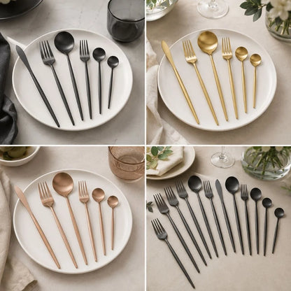 Elara Haus Minimalist Cutlery Set - 30-Piece Stainless Steel Utensils 5
