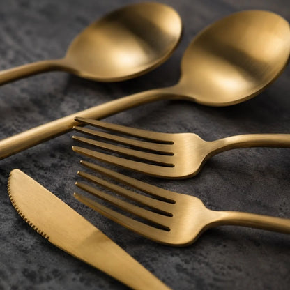Elara Haus Minimalist Cutlery Set - 30-Piece Stainless Steel Utensils 6