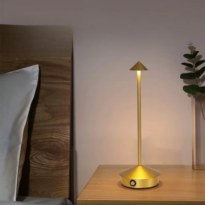 Modern Aluminium Cone Table Lamp - Rechargeable