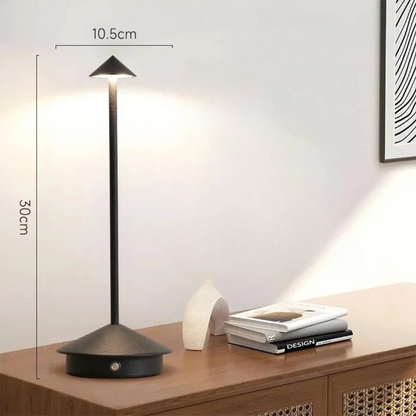 Modern Aluminium Cone Table Lamp - Rechargeable