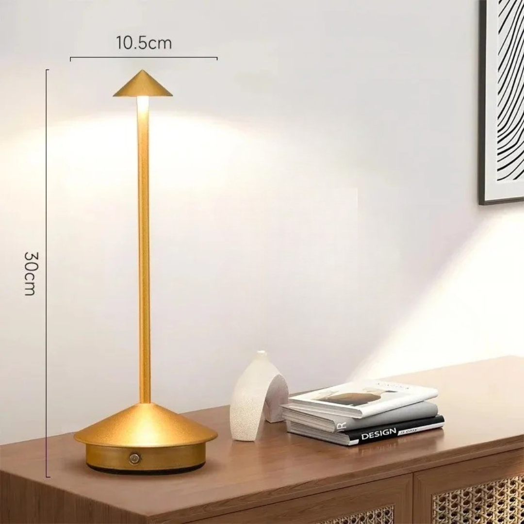Modern Aluminium Cone Table Lamp - Rechargeable