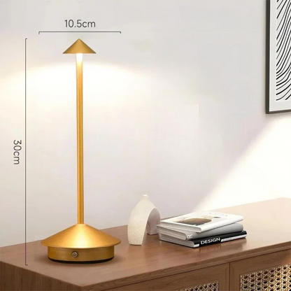Modern Aluminium Cone Table Lamp - Rechargeable