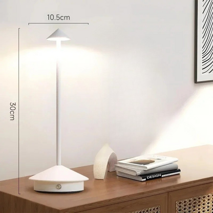 Modern Aluminium Cone Table Lamp - Rechargeable