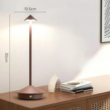 Modern Aluminium Cone Table Lamp - Rechargeable