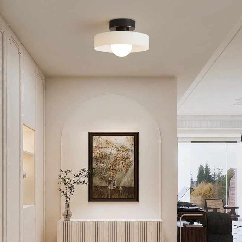 Modern Brass & Glass Flush Mount