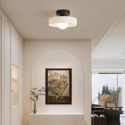 Modern Brass & Glass Flush Mount