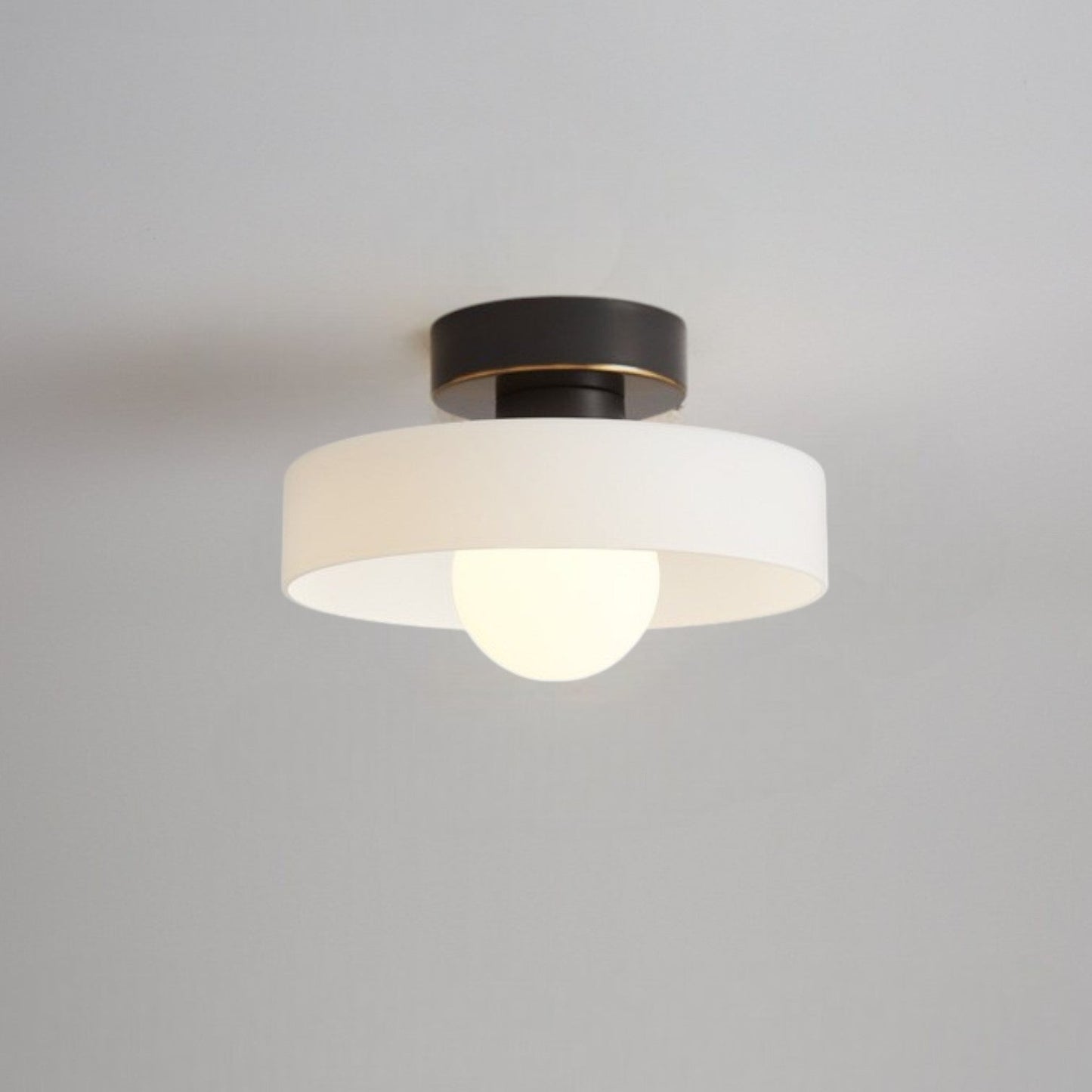 Modern Brass & Glass Flush Mount