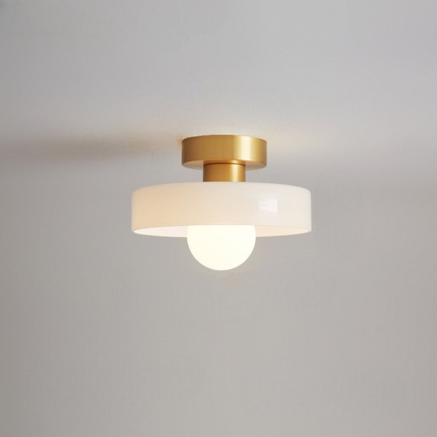 Modern Brass & Glass Flush Mount