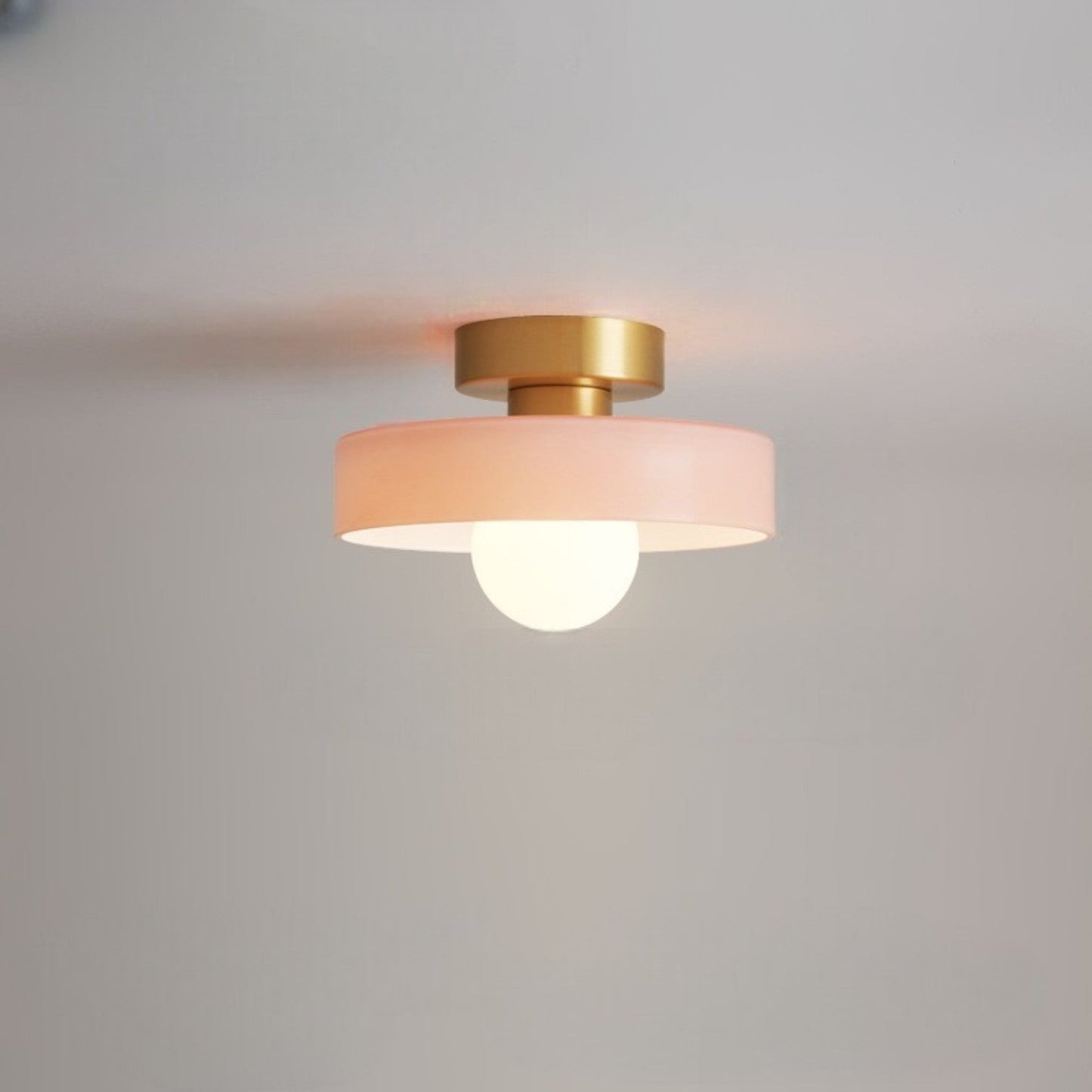 Modern Brass & Glass Flush Mount