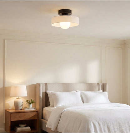 Modern Brass & Glass Flush Mount