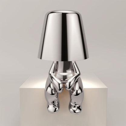Modern Character Figurine Lamp - Misterlamp Sitting Gold Decor