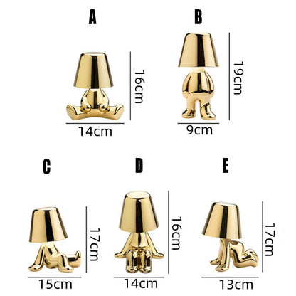 Modern Character Figurine Lamp - Misterlamp Sitting Gold Decor