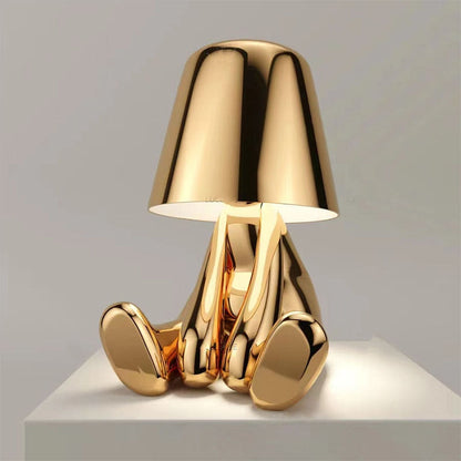 Modern Character Figurine Lamp - Misterlamp Sitting Gold Decor