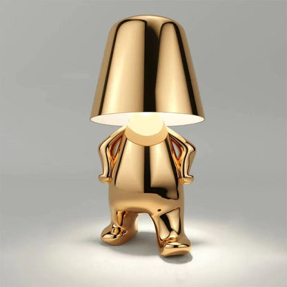 Modern Character Figurine Lamp - Misterlamp Sitting Gold Decor