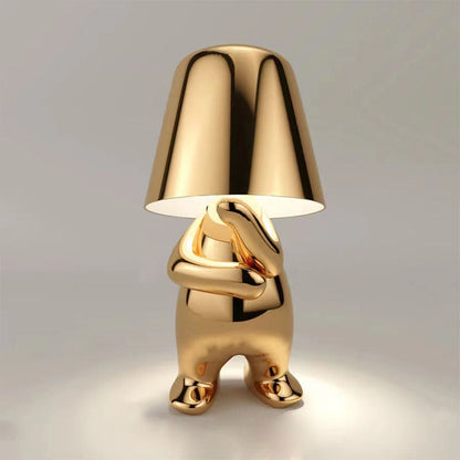 Modern Character Figurine Lamp - Misterlamp Sitting Gold Decor