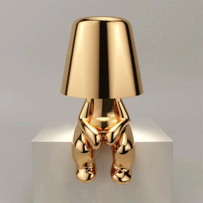 Modern Character Figurine Lamp - Misterlamp Sitting Gold Decor