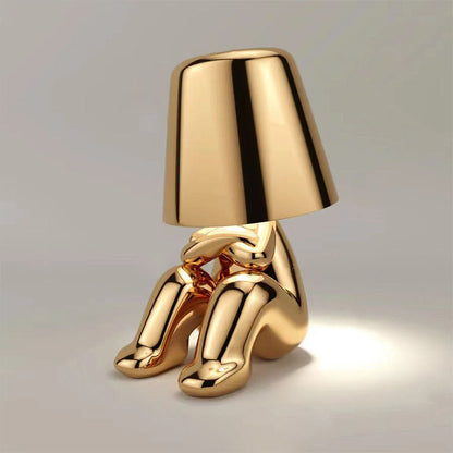 Modern Character Figurine Lamp - Misterlamp Sitting Gold Decor