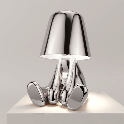 Modern Character Figurine Lamp - Misterlamp Sitting Gold Decor