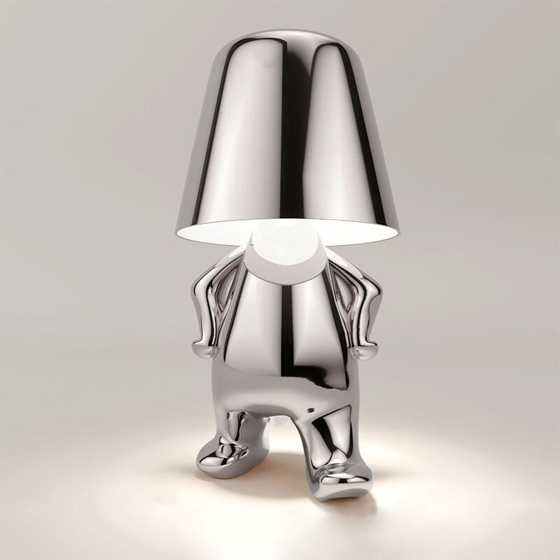 Modern Character Figurine Lamp - Misterlamp Sitting Gold Decor