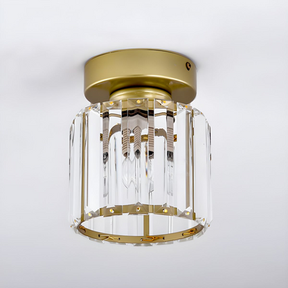 Modern Crystal Flush Mount Ceiling Light Black Hallway Fixture