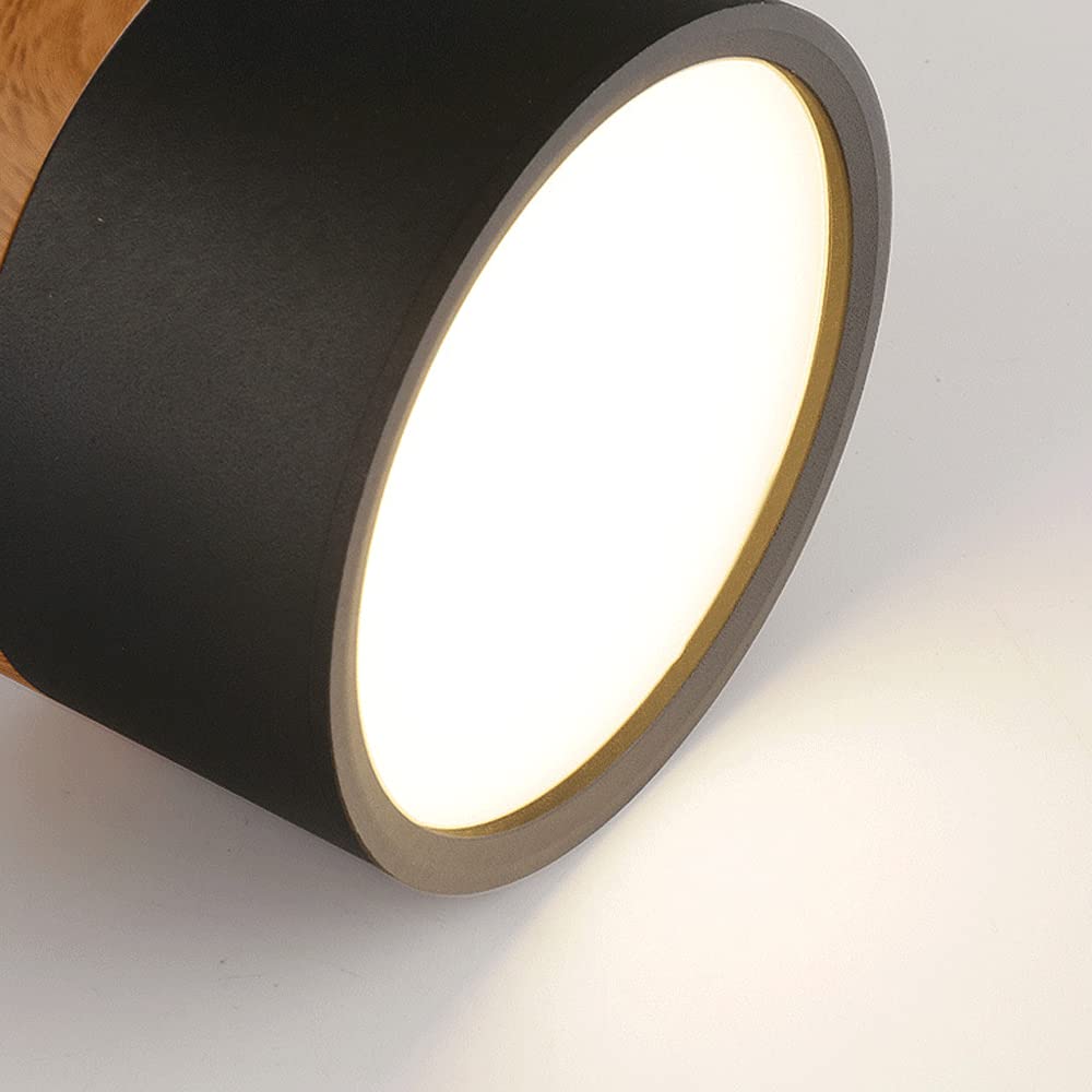 Modern Cylinder Surface Mounted Downlight Aluminium & Wood