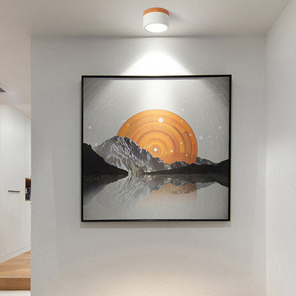 Modern Cylinder Surface Mounted Downlight Aluminium & Wood