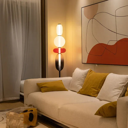 Modern Dimmable LED Floor Lamp - Replaceable Strip - Black/Brass